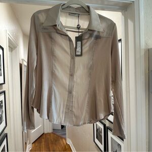 Lola & Sophie Oatmeal Button-Up Top